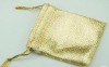 Gold nylon drawstring pouch for hardware or decoration accessories