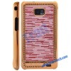 Golden Electroplated Frame Leather Coating Hard Case for Samsung Galaxy S2 i9100 (Pink)