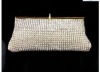 Golden Frame with WHITE Crystal Evening purse bag