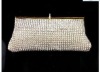 Golden Frame with WHITE Crystal Evening purse bag