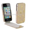 Golden Word Style Leather Case for iPhone 4