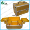 Golden cosmetic case, beauty makeup case