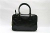 Good quality ladies genuine leather black tote handbag