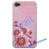 Graceful Flower Crystal Hard Case for iPhone 4