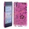 Graceful Hot Pink Rose Hard Shell Cover Case For iPod Touch 4