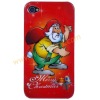 Gracious Santa Claus Hard Skin Case Shell For iPhone 4G-Red