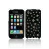 Graphic Snap-on Protective case for iPhone 3G/3GS (Illusion Black Stars)