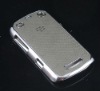 Gray PU leather + Plated skin hard back case For blackberry curve 9350/9360/9370