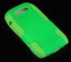 Green Mesh cambo case silicone +hole skin hard back case For blackberry 9850/9860 Monaco