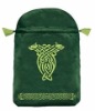 Green Satin Drawstring Bag