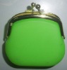 Green Silicone Coin Pouch with Diamound Clip