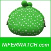 Green Silicone polka dots coin purse bag