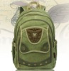 Green canvas 12oz double compartments back pack