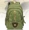 Green canvas 12oz double compartments canvas back packs