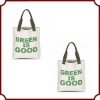 Green canvas shopping bag