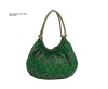 Green cotton tote bag