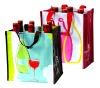 Green eco-friendly laminated pp woven wine bag