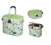 Green flat-top aluminum framed picnic cooler basket for 2 persons