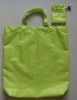 Green handled polyester bag with pouch