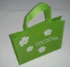 Green lamianted non woven tote bag