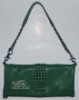 Green leather bag A3538