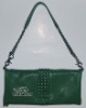 Green leather bag A3538