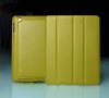 Green leather case for Ipad 2,new design ,2011 hot sale for slim case