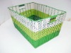 Green multi-purpose useful plastic square baskets