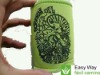 Green neoprene stubby can cooler holder