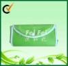 Green nonwoven fold bag with white piping foldable bag