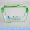 Green piping toilet pouch with logo for sales XYL-C475