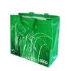 Green pp woven shopping bag