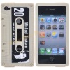 Grey Audio Tape With Michael Jackson Picture Design Silicone Skin Case Cover for iPhone4