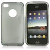 Grey S Line Design TPU Skin Gel Cover For Apple iPhone 4
