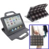 Grid Leather Case with Holder Handbag for iPad 2