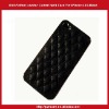 Grid Pattern Leather Coated Hard Case For iPhone 4 4S-Black