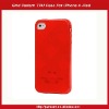 Grid Pattern TPU Case For iPhone 4-Red