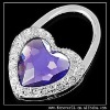 HEART LOCK PURPLE/CLEAR CRYSTAL HANGBAG HOOK HANGER