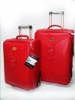 HHT red PU travel trolley luggage case