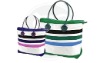 HORIZONTAL STRIPE COTTON CANVAS TOTE BAG