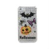 Halloween Pattern PVC Case with Crystals Cover for iPhone 4, 4S (Silver)