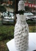 Hand Crocheted Wine Beer Bottle Hat & Cover, Promotional Crochet Wine Bottle Bag, Christmas Gift, Wedding Gift, Bar Accessories