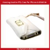 Handbag Flip Case Case For iPhone 4 4S-White