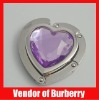 Handbag hanger,clear gem stone heart bag hook