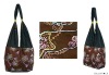 Handcrafted cotton and polyester shoulder bag, 'Abstract Garden' (small)