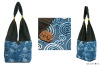 Handcrafted cotton and polyester shoulder bag, 'Floral Theory' (small)