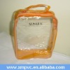 Handled Plastic Cosmetic Bag in Colorful Trim