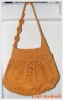Handmade Bag/Handbag : Hobo Style : Cotton : Mustache with Rose flower
