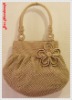 Handmade Bag : Hobo Style : Cotton : Beige with Leelawadee flower