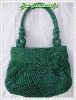 Handmade Bag : Hobo Style : Nylon : Green with Rose flower